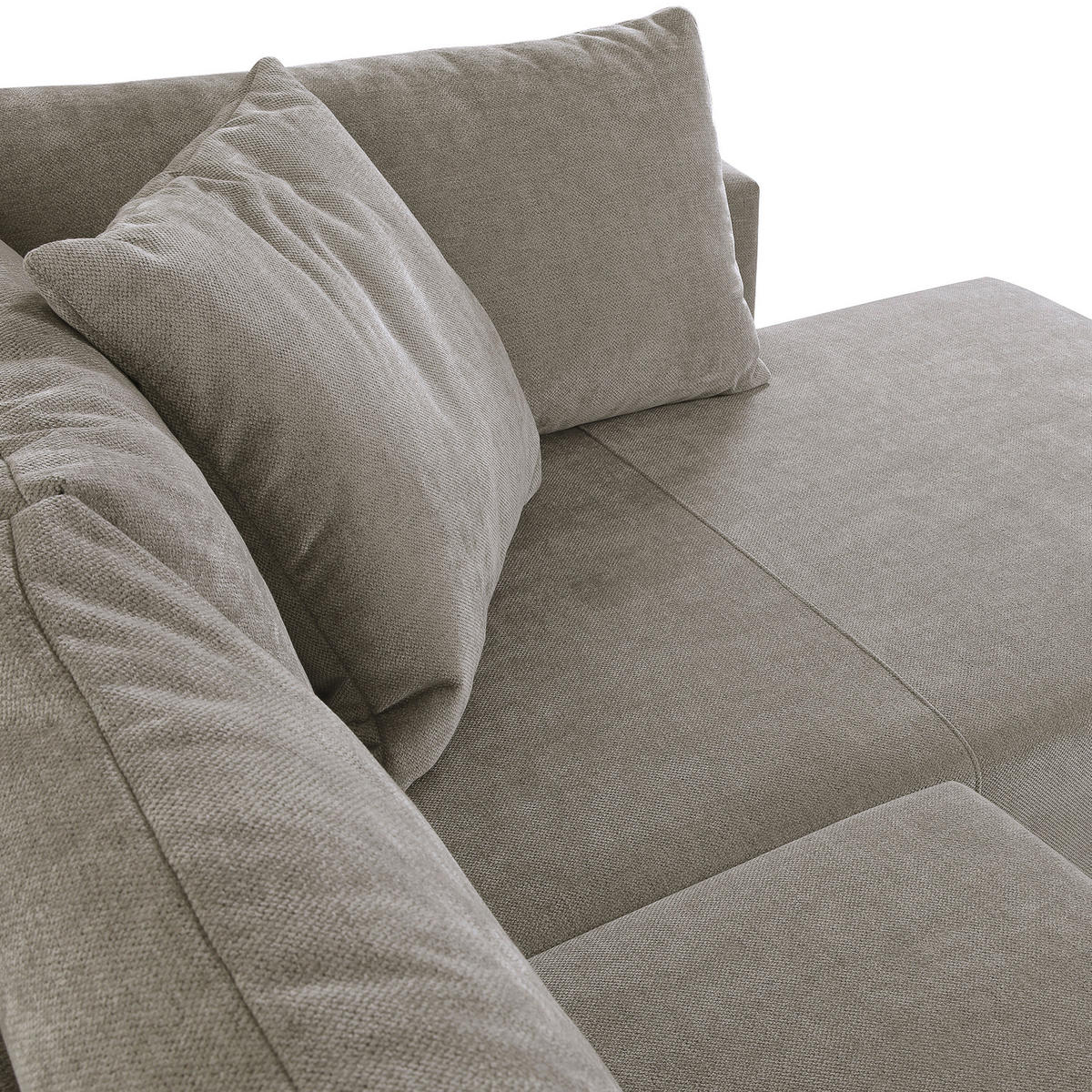 ECKSOFA in Flachgewebe Hellbraun  - Hellbraun/Schwarz, Konventionell, Kunststoff/Textil (295/200cm) - Carryhome