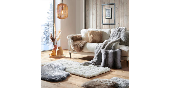 SITZKISSEN 34 cm - Anthrazit, KONVENTIONELL, Textil/Fell (34cm) - Esposa