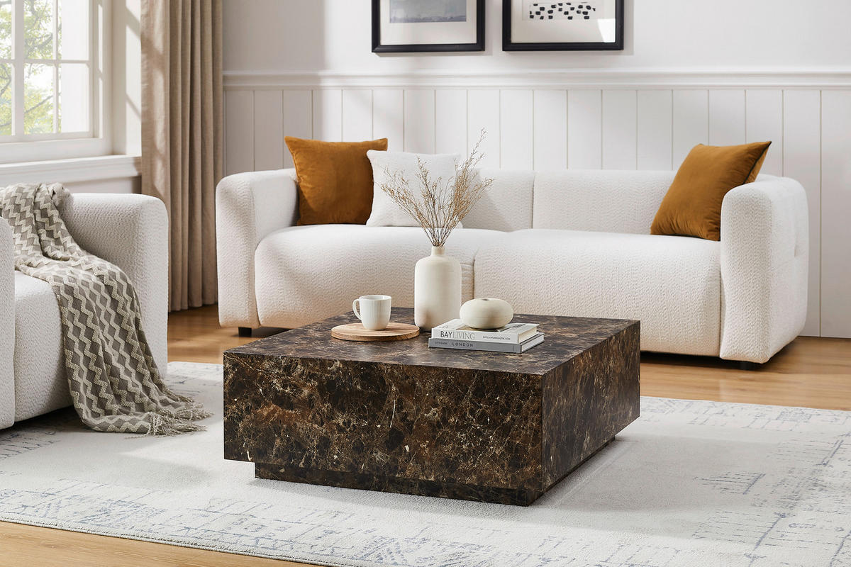COUCHTISCH in Holzwerkstoff 90/90/35 cm  - Braun, Design, Holzwerkstoff (90/90/35cm) - Livetastic