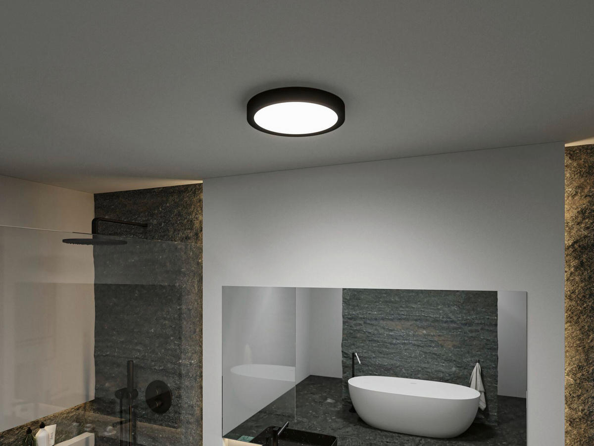 LED-DECKENLEUCHTE Tega 33,4/6,5 cm   - Schwarz, Basics, Kunststoff (33,4/6,5cm) - Paulmann