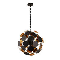 HÄNGELEUCHTE Discus 47/135 cm   - Goldfarben/Schwarz, Design, Metall (47/135cm) - Searchlight