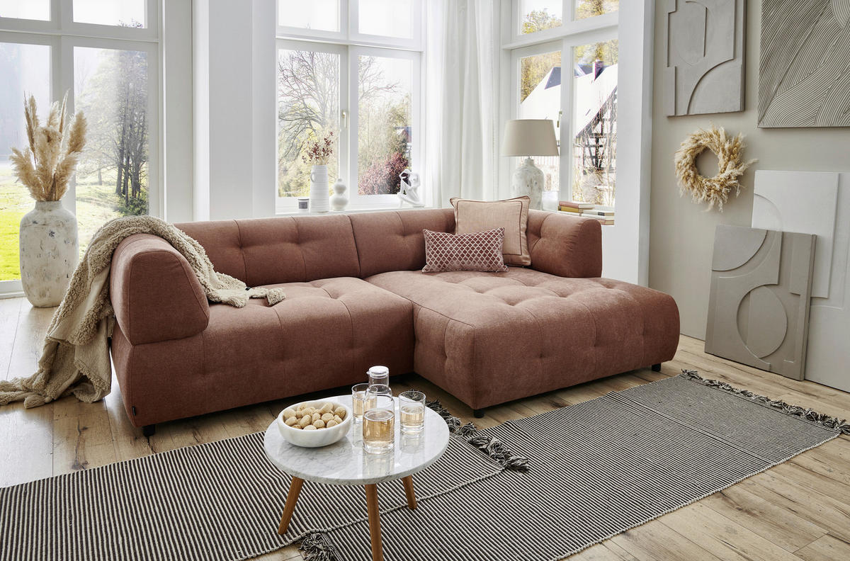 SOFFA i rostfärgad  - svart/rostfärgad, Design, textil/plast (244/73/140cm) - Pure Home Comfort