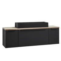 UMIVAL. ENOTA Z UMIVALNIKOM  - črna, Moderno, kamen/kovina (140,3cm) - Celina Home