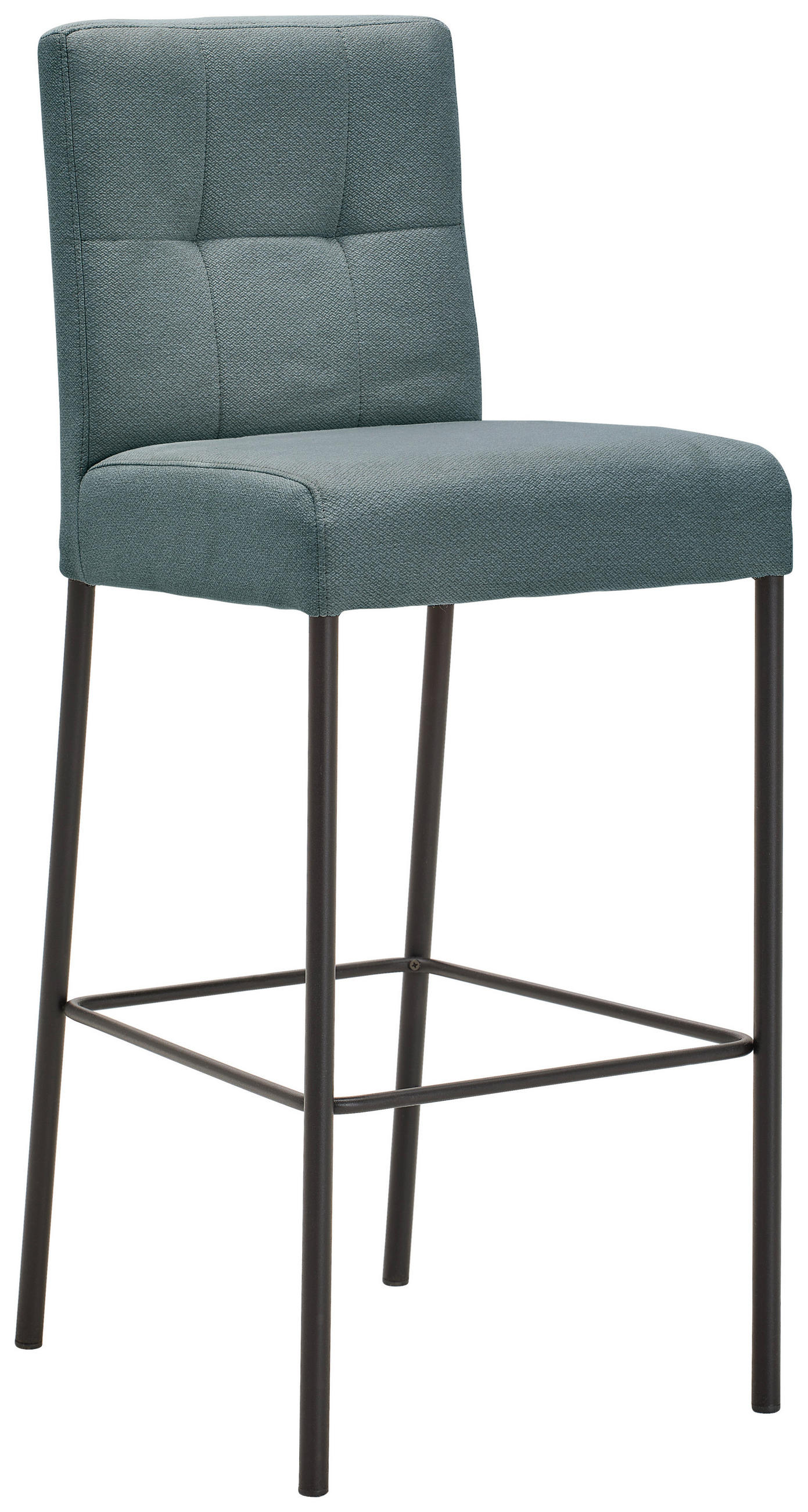 BARHOCKER Webstoff Schwarz, Jadegrün Eisen Stoffauswahl  - Jadegrün/Schwarz, Design, Textil/Metall (42/102/50cm) - home24