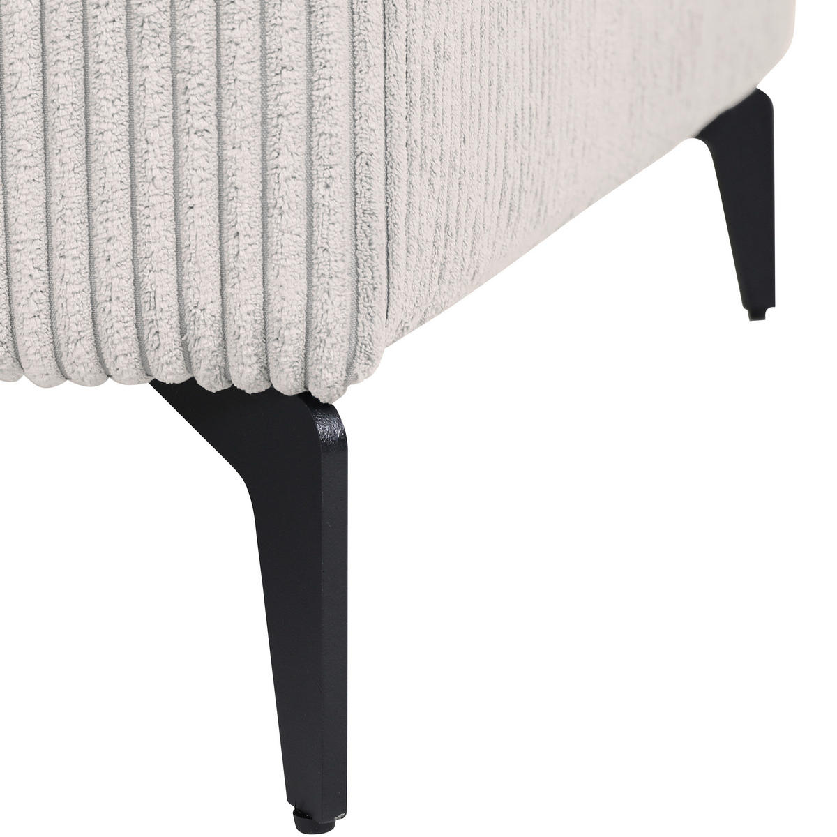 ECKSOFA in Cord Naturfarben  - Schwarz/Naturfarben, Konventionell, Textil/Metall (170/285cm) - Carryhome