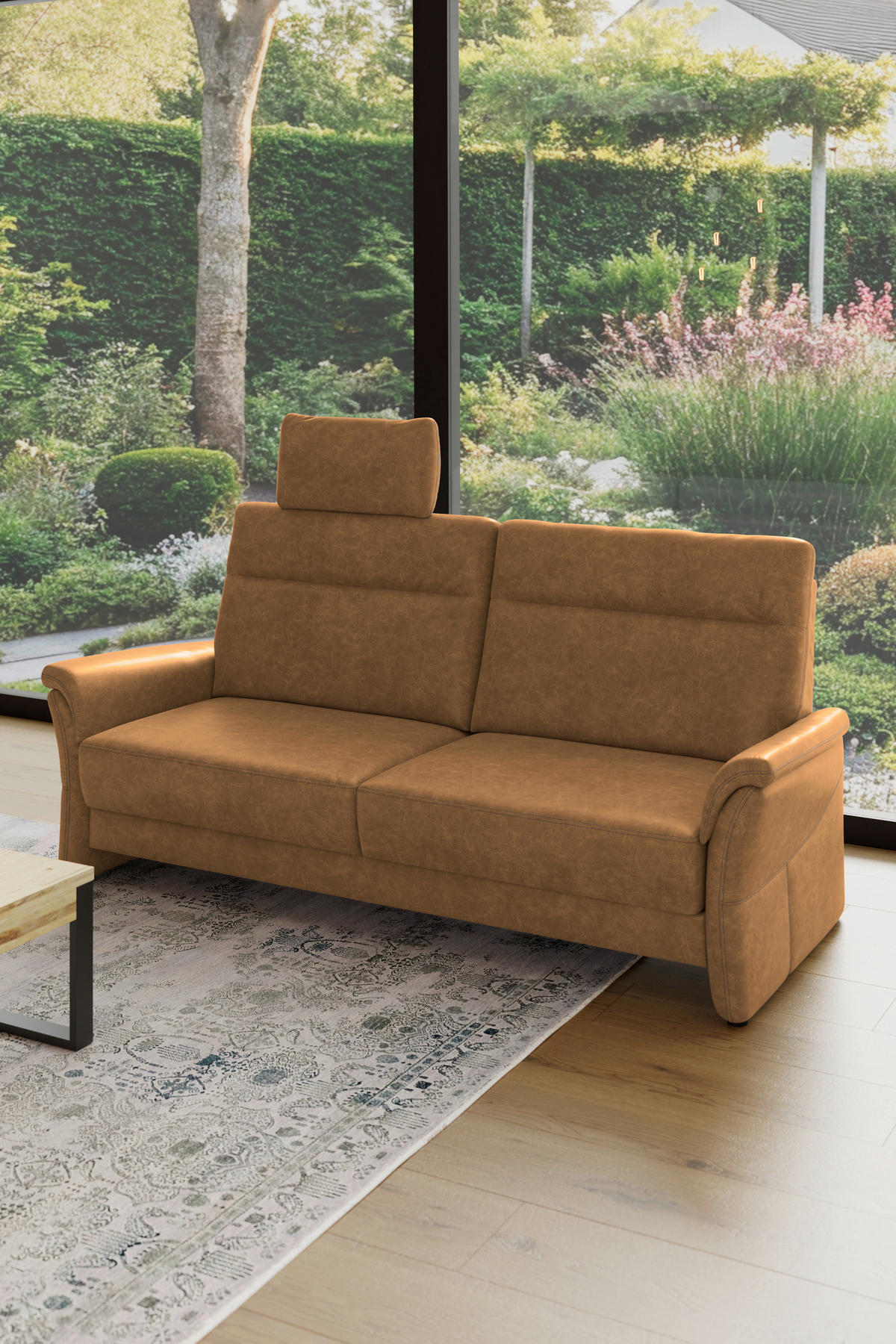 3,5-SITZER - Senfgelb/Schwarz, Konventionell, Kunststoff/Textil (205/98/91cm) - Elegando