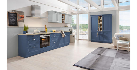 EINBAUKÜCHE - Blau/Eichefarben, Design, Holzwerkstoff - Dieter Knoll