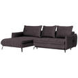 ECKSOFA Graphitfarben Flachgewebe  - Schwarz/Graphitfarben, LIFESTYLE, Textil/Metall (180/273cm) - Hom`in