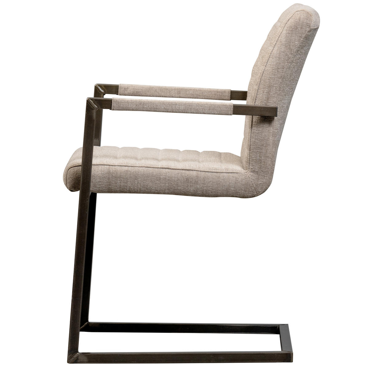 ARMLEHNSTUHL-SET 2 Stück  in Eisen Webstoff  - Sandfarben/Schwarz, MODERN, Textil/Metall (54/87/62cm) - Livetastic