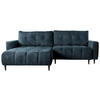 ECKSOFA Blau Chenille  - Blau/Schwarz, KONVENTIONELL, Holz/Textil (180/266cm) - Carryhome