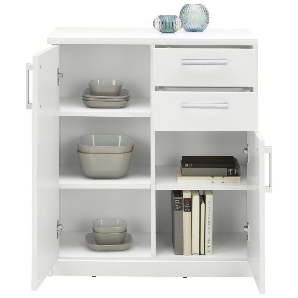 Thumbnail - Xora Kommode, Weiß, Holzwerkstoff, 3 Fächer, 2 Schubladen, 72x84x36 cm, Typenauswahl, Wohnzimmer, Kommoden & Sideboards,...