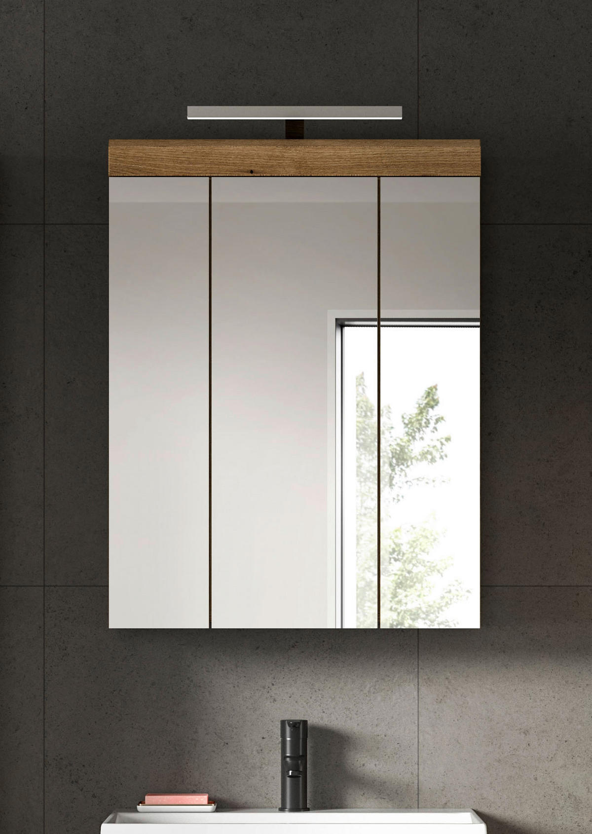 SPIEGELSCHRANK 60/79/18 cm  - Naturfarben, MODERN, Glas/Holzwerkstoff (60/79/18cm) - MID.YOU