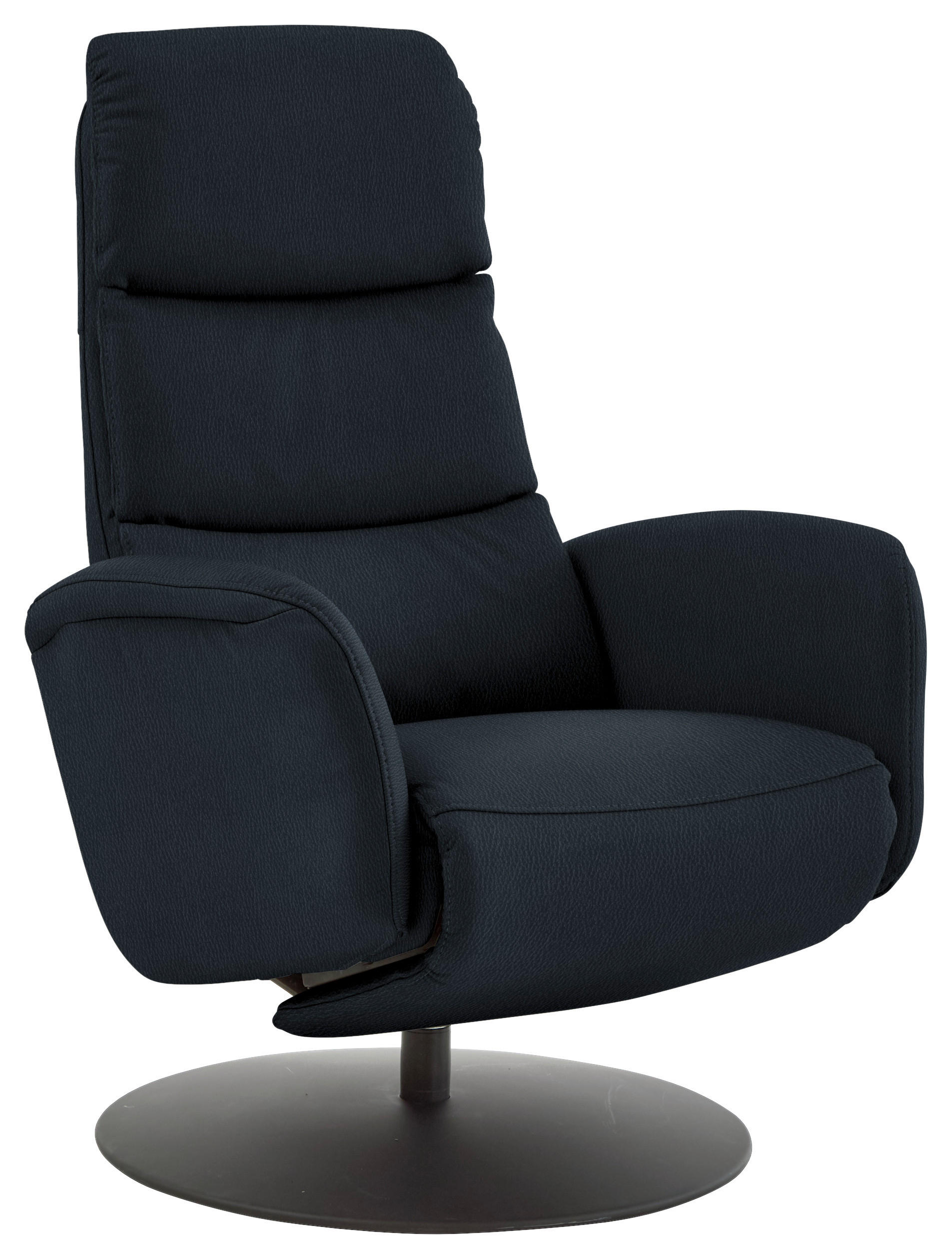 RELAXSESSEL in Leder Dunkelblau  - Schwarz/Dunkelblau, Design, Leder/Metall (76/108/86cm) - Dieter Knoll