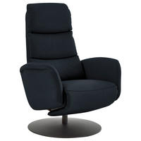 RELAXSESSEL in Leder Dunkelblau  - Schwarz/Dunkelblau, Design, Leder/Metall (76/108/86cm) - Dieter Knoll
