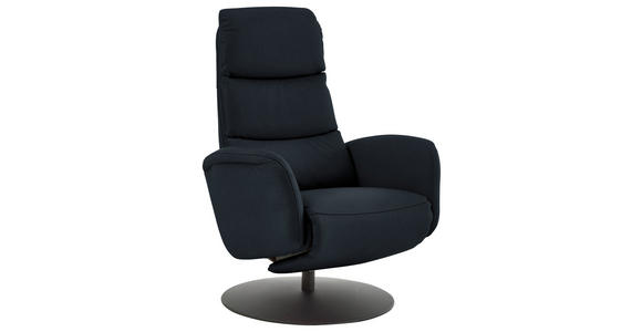 RELAXSESSEL in Leder Dunkelblau  - Schwarz/Dunkelblau, Design, Leder/Metall (76/108/86cm) - Dieter Knoll