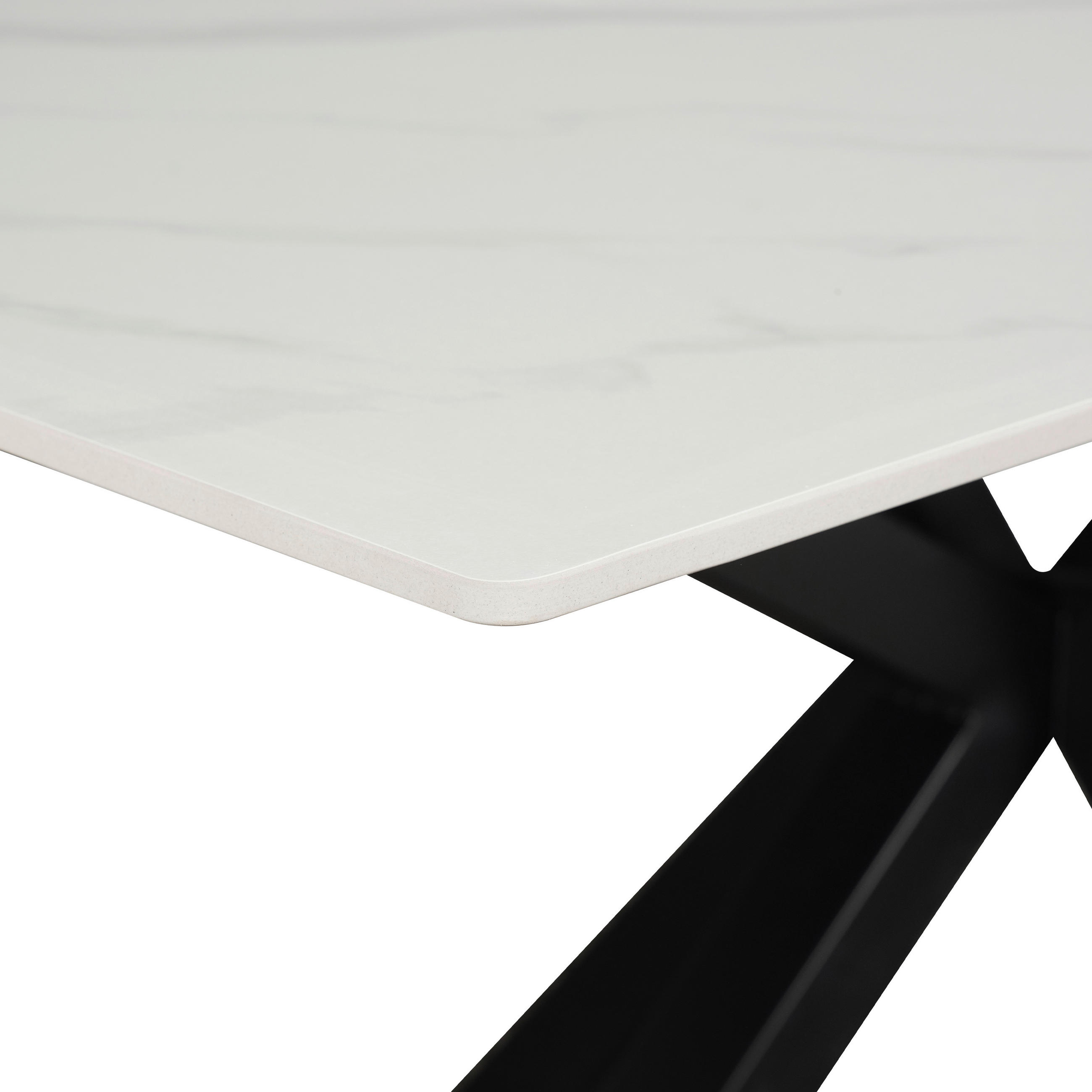 ESSTISCH in Metall, Keramik 160/90/76 cm  - Schwarz/Weiß, MODERN, Keramik/Metall (160/90/76cm) - MID.YOU