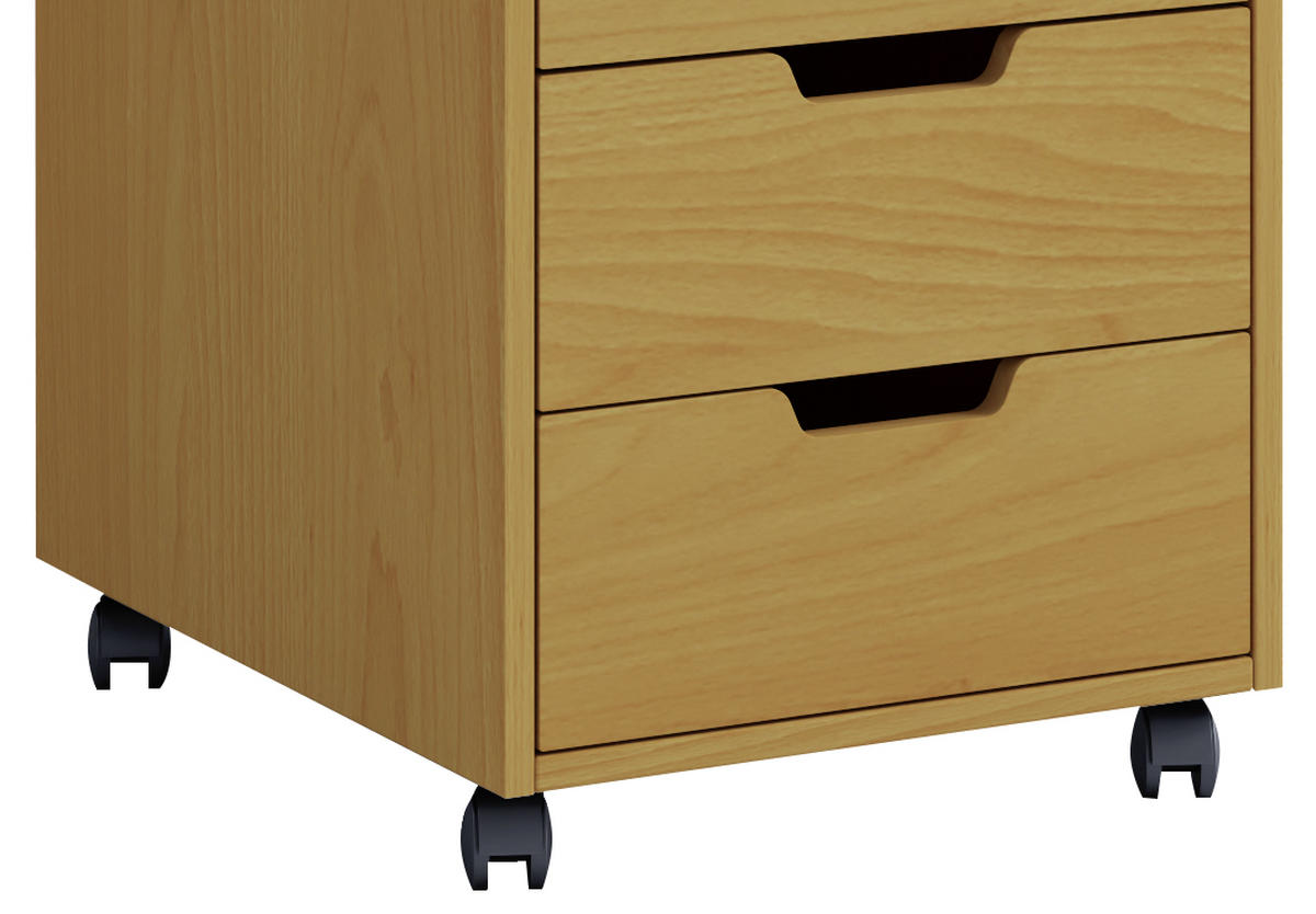 ROLLCONTAINER 40/74/50 cm  - Buchefarben, Konventionell, Holzwerkstoff/Kunststoff (40/74/50cm) - MID.YOU