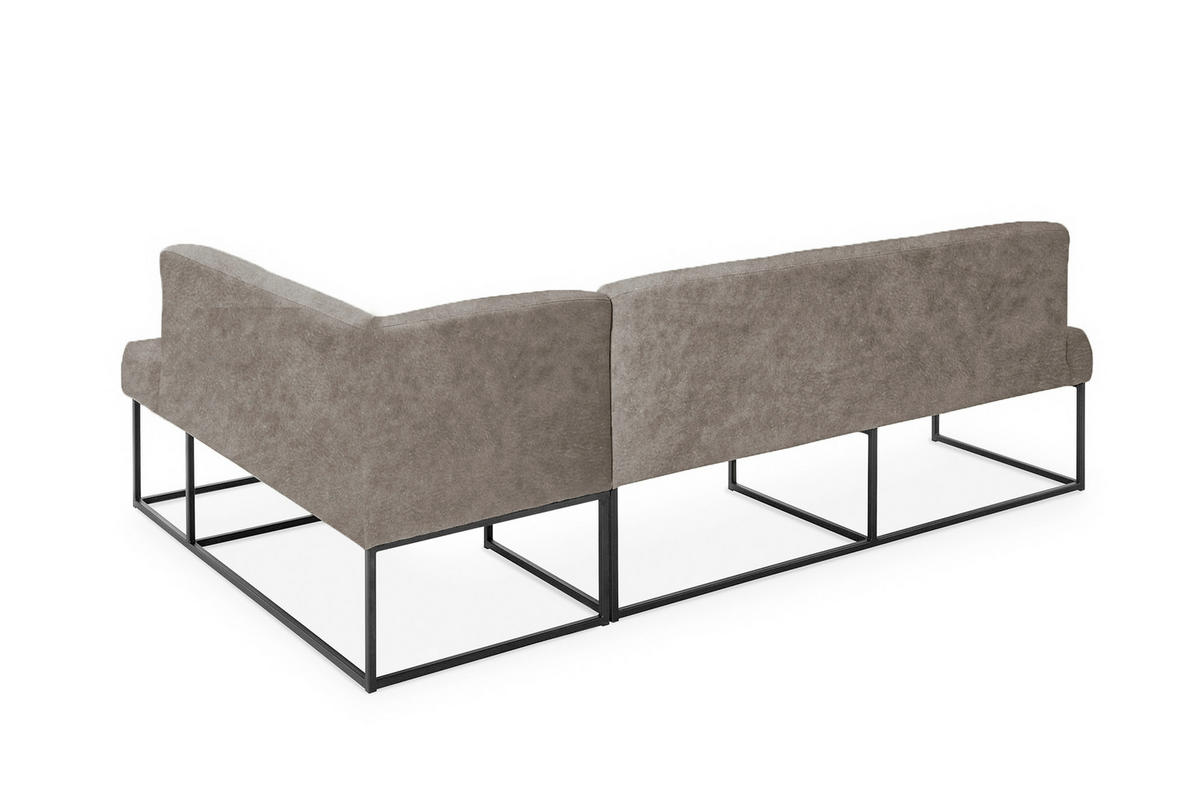 UGAONA KLUPA  siva   - siva/crna, Moderno, drvo/metal (245/157cm) - Livetastic