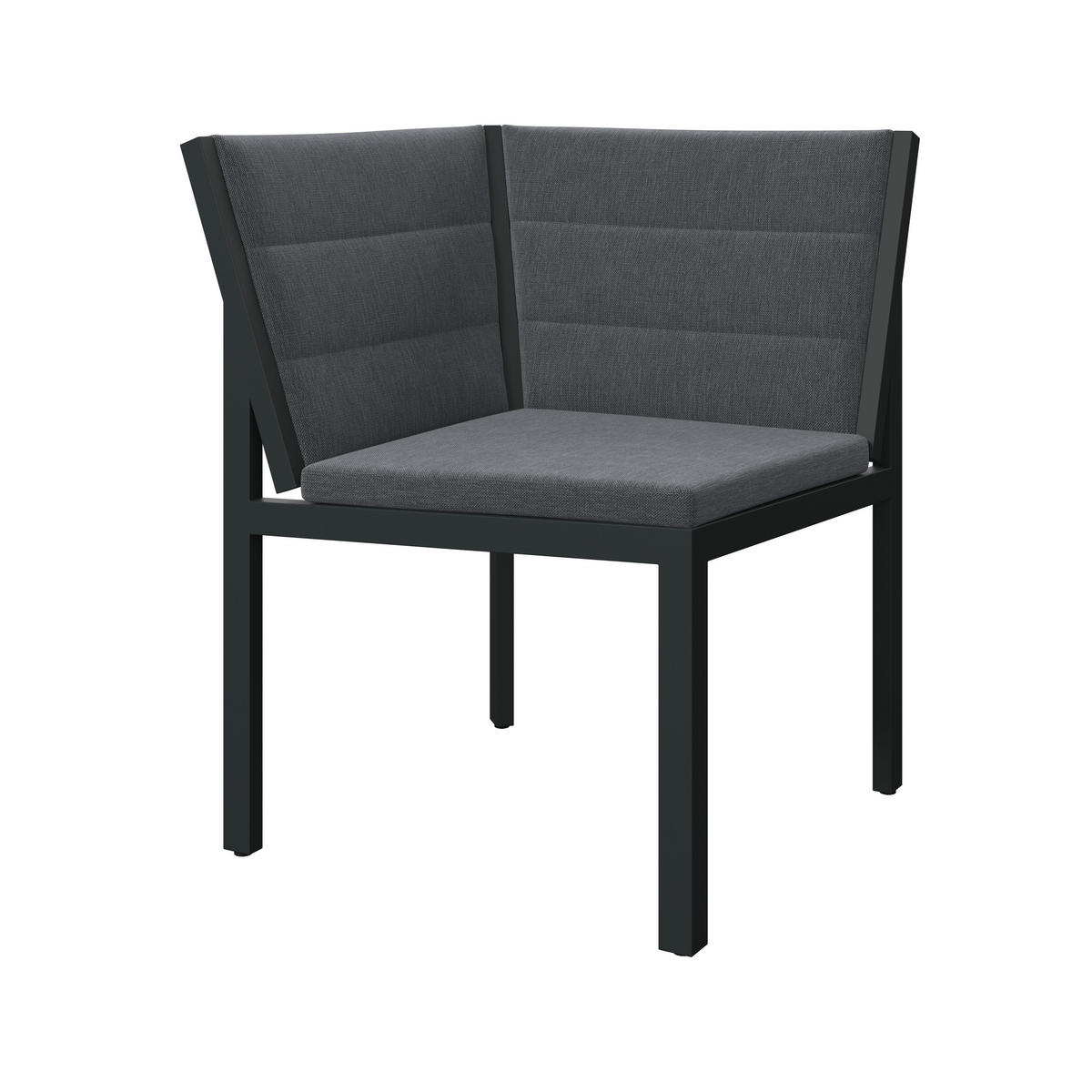 LOUNGEECKTEIL  - Anthrazit/Grau, MODERN, Textil/Metall (62/82/62cm) - Amatio