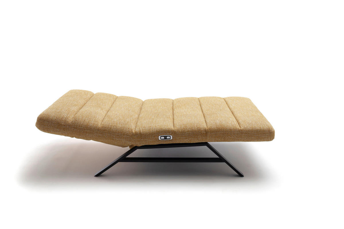 RELAXLIEGE 120/54-113/158-198 cm  in Chenille Gelb  - Gelb/Schwarz, Design, Textil/Metall (120/54-113/158-198cm) - Pure Home Lifestyle