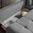 ECKSOFA in Chenille Grau, Dunkelgrau  - Dunkelgrau/Schwarz, MODERN, Textil/Metall (290/182cm) - Hom`in