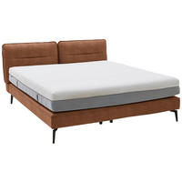 BOXSPRINGBETT 160/200 cm  in Cognac  - Cognac/Schwarz, Design, Textil/Metall (160/200cm) - Johann Jakob