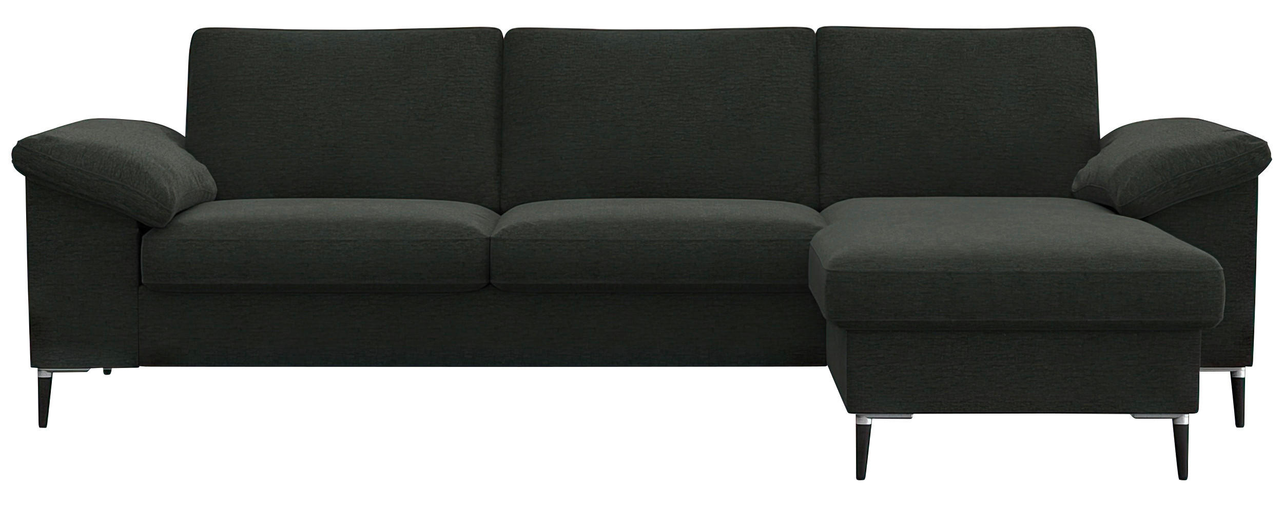 ECKSOFA Waldgrün Flachgewebe  - Waldgrün/Schwarz, Design, Textil/Metall (242/159cm) - Livetastic