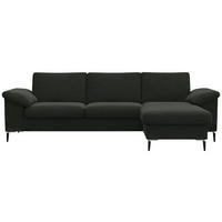 ECKSOFA Waldgrün Flachgewebe  - Waldgrün/Schwarz, Design, Textil/Metall (242/159cm) - Livetastic