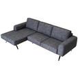 ECKSOFA in Struktur Graphitfarben  - Schwarz/Graphitfarben, Design, Textil/Metall (157/262cm) - Novel