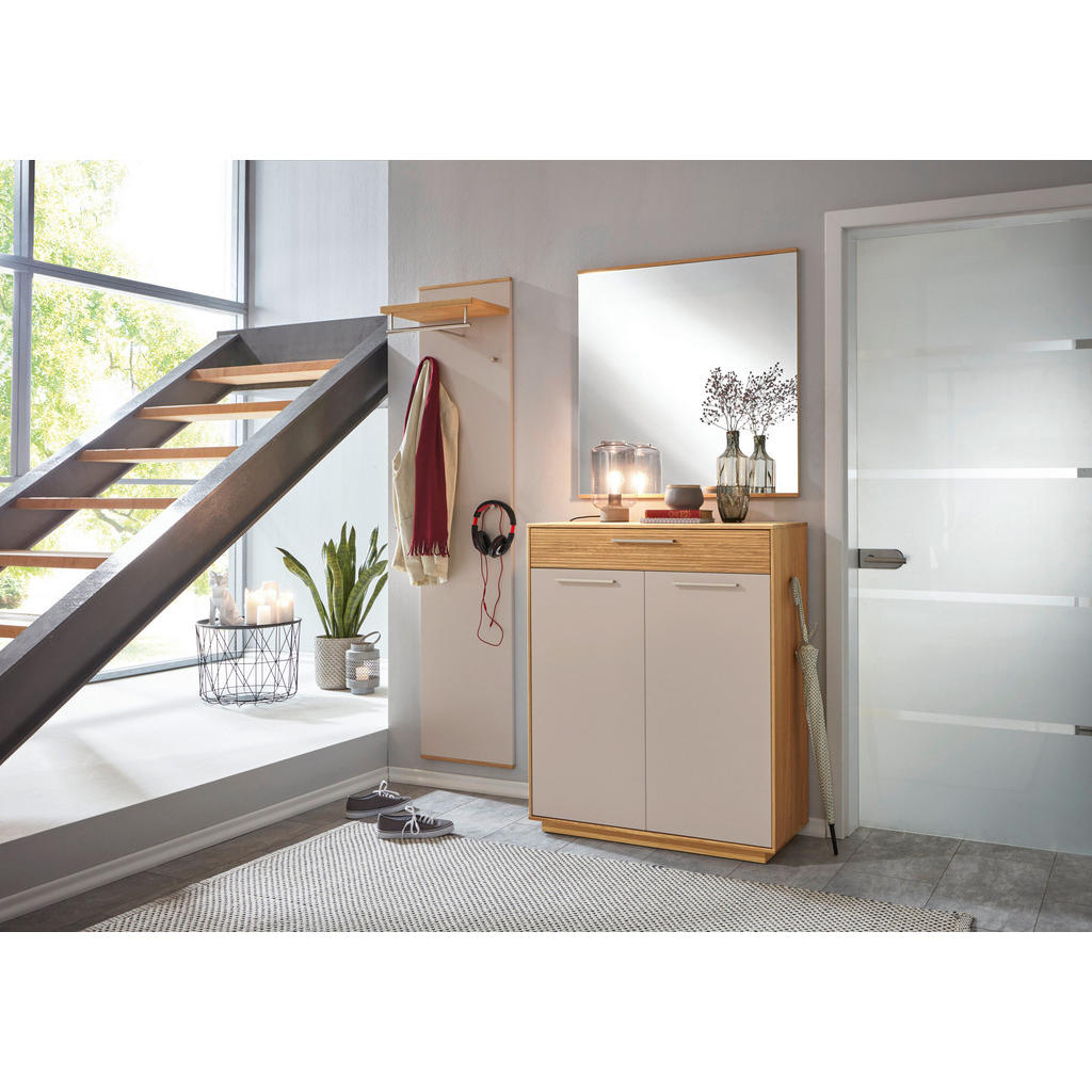 Thumbnail - Xxxl Garderobe, Taupe, Eiche, Holz, Holzwerkstoff, 3-teilig, Eiche, furniert, massiv, teilmassiv, 140x195x37 cm, Goldene...