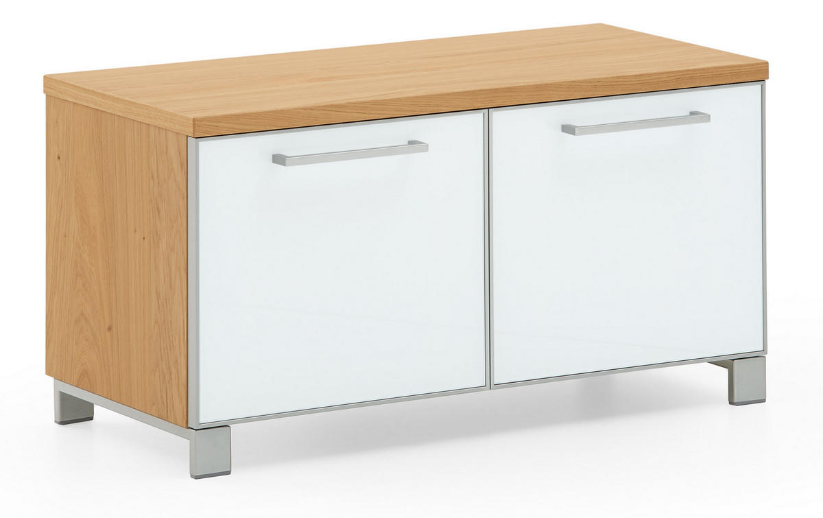 GARDEROBE 6-teilig  in 260/193/40 cm  - Hellbraun/Weiss, Design, Glas/Holz (260/193/40cm)