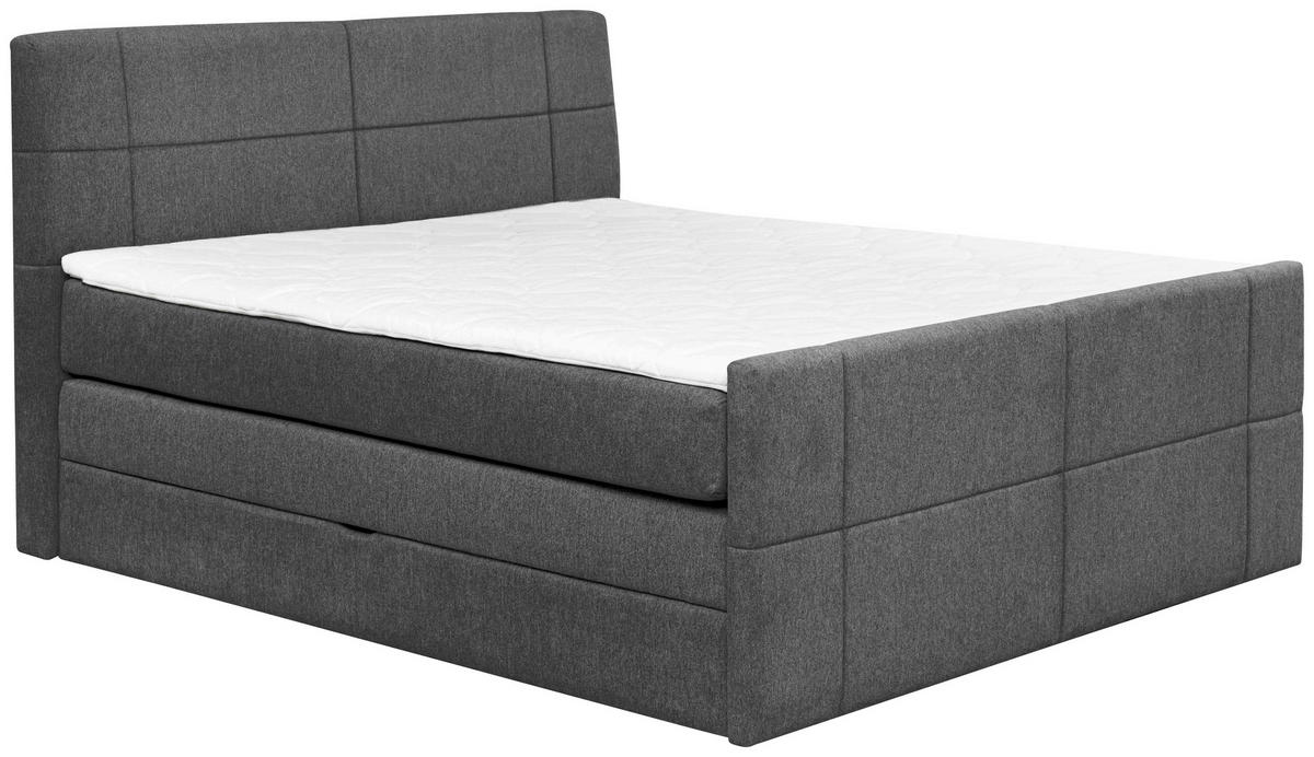 BOXSPRINGBETT 180/200 cm  in Anthrazit  - Anthrazit, Konventionell, Textil (180/200cm) - Carryhome