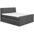 BOXSPRINGBETT 180/200 cm  in Anthrazit  - Anthrazit, KONVENTIONELL, Textil (180/200cm) - Carryhome