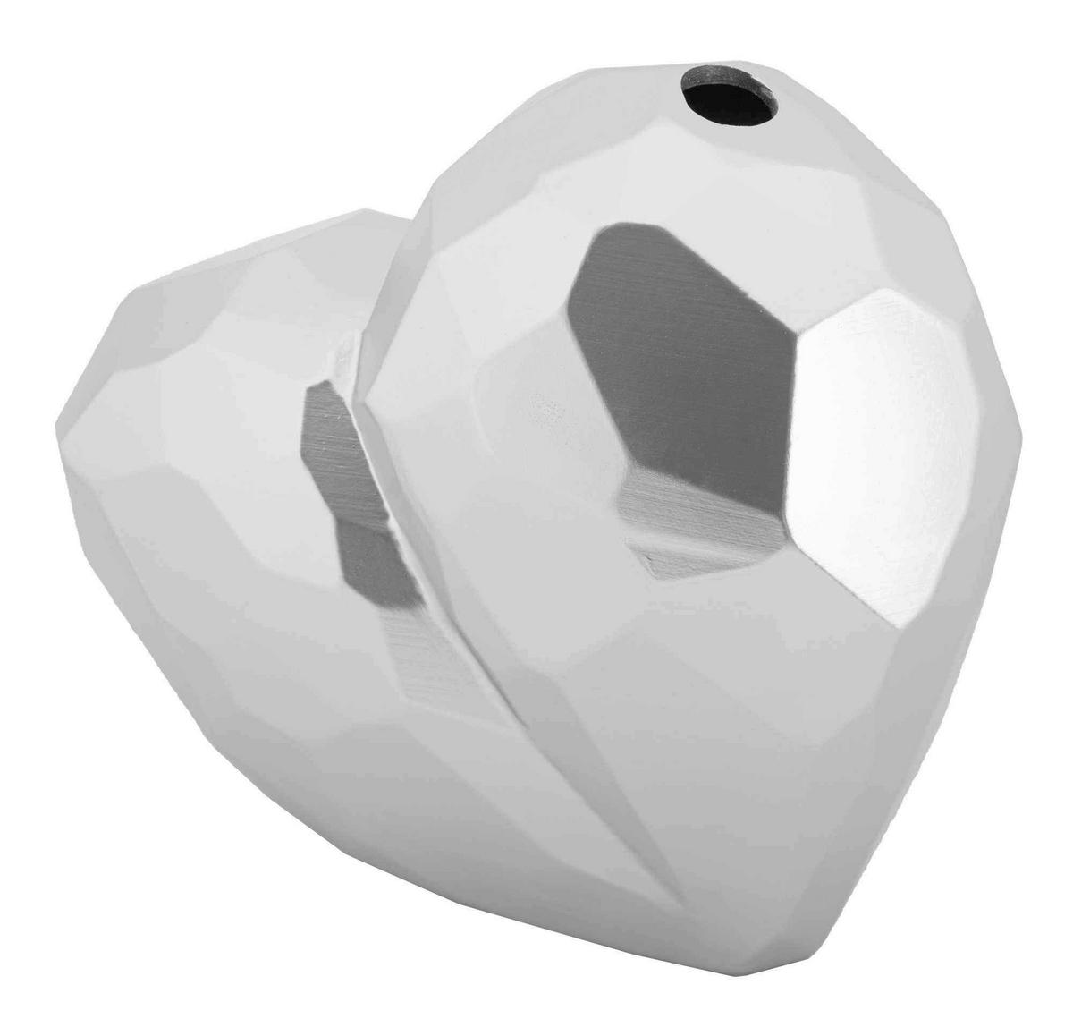 Vase Heart Silver  - Silberfarben, Basics, Kunststoff (19/18/9cm)