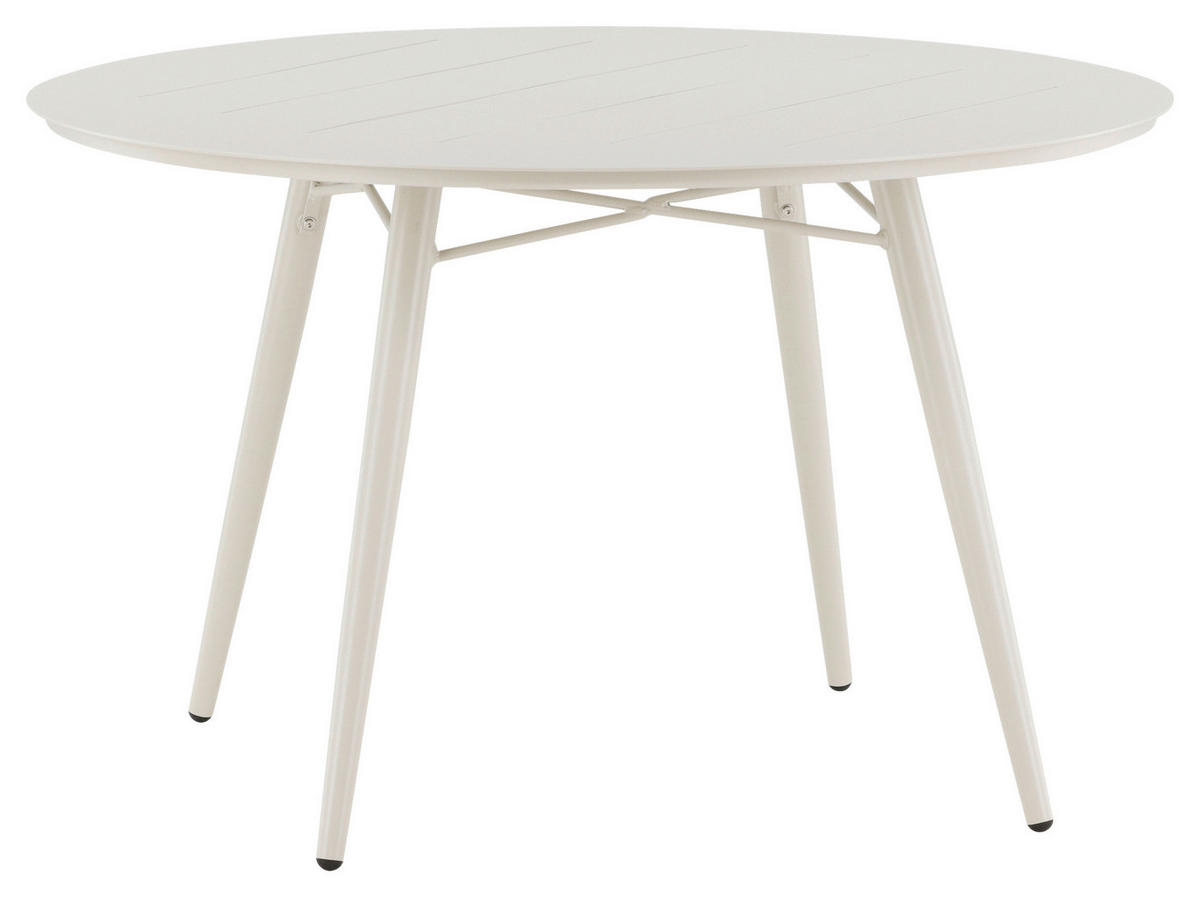 UTEBORD metall rund  - beige, Klassisk, metall (120/120/75cm) - Gardenson