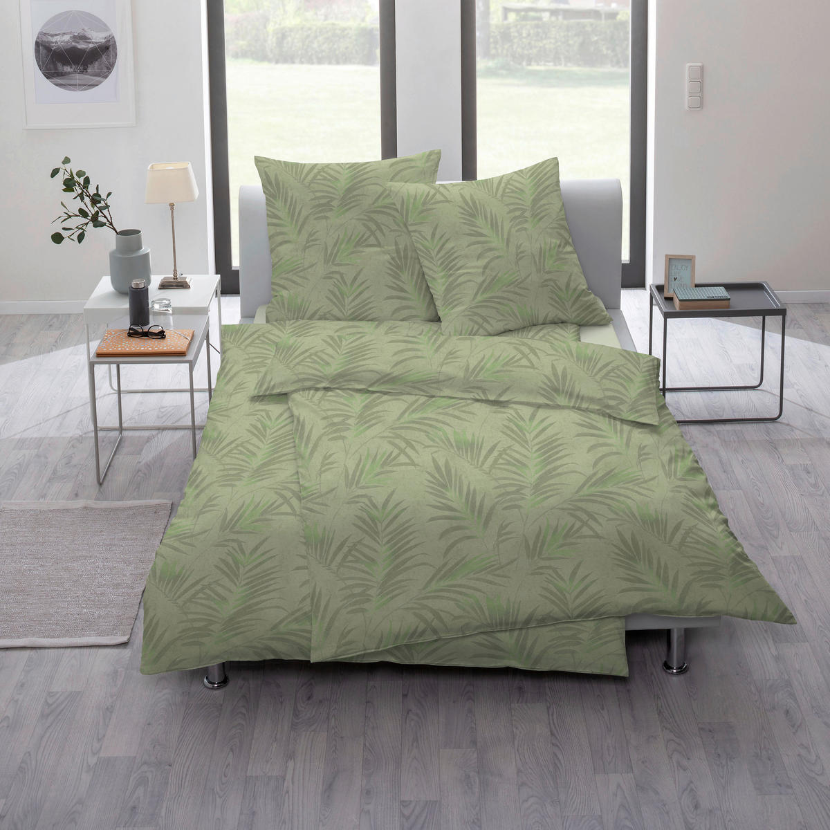 BETTWÄSCHE KENO Satin 135/200 cm  - Grün, Basics, Textil (135/200cm) - Estella