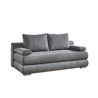 SCHLAFSOFA Webstoff Anthrazit  inkl. Rückenkissen, Armlehnenkissen, Bettkasten, Schlaffunktion, Rücken echt, Liegefläche im Originalstoff  - Edelstahlfarben/Anthrazit, KONVENTIONELL, Textil/Metall (199/95/97cm) - Carryhome