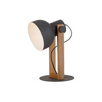 STOLNÍ LAMPA, E27, 26/20/45 cm - černá, Design, kov/dřevo (26/20/45cm)