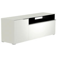 LOWBOARD Weiß, Alufarben  160/58/45 cm  - Alufarben/Weiß, Design, Glas/Holzwerkstoff (160/58/45cm) - Moderano