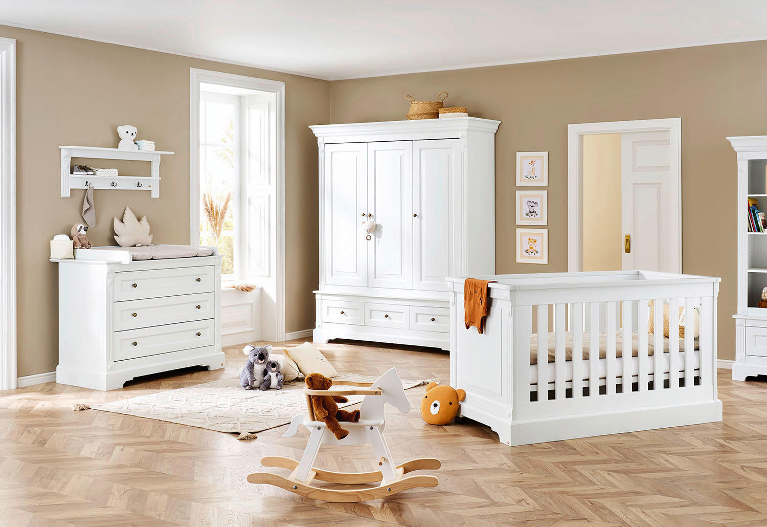 BABYZIMMER EMILIA  - Weiß, ROMANTIK / LANDHAUS, Holzwerkstoff - Pinolino