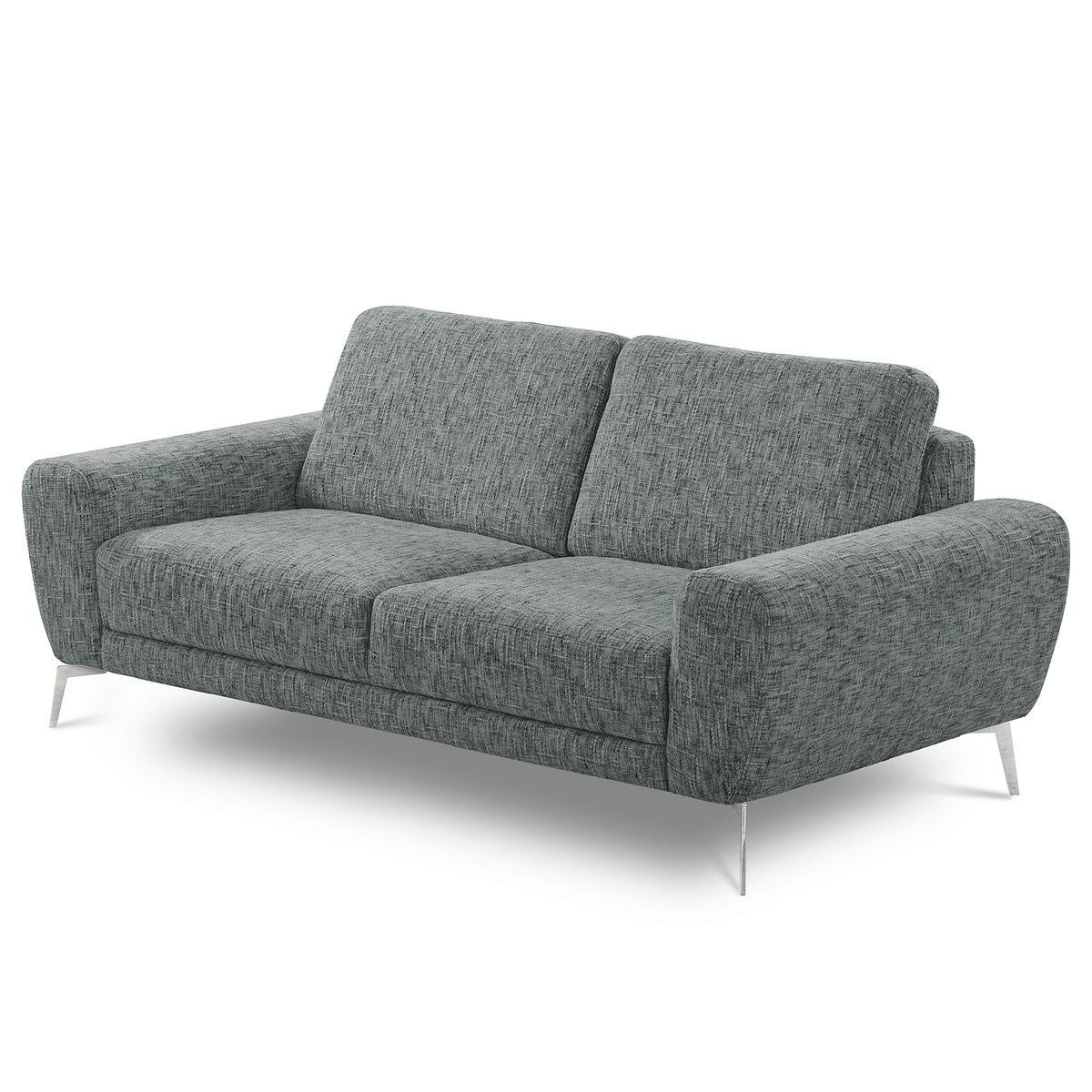2-SITZER-SOFA Webstoff Anthrazit  - Chromfarben/Anthrazit, Design, Textil/Metall (157/85/92cm) - Livetastic