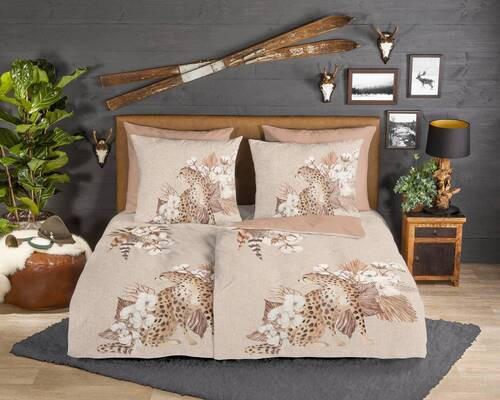WENDEBETTWÄSCHE Chevy Biber 155/220 cm  - Taupe/Beige, Natur, Textil (155/220cm)