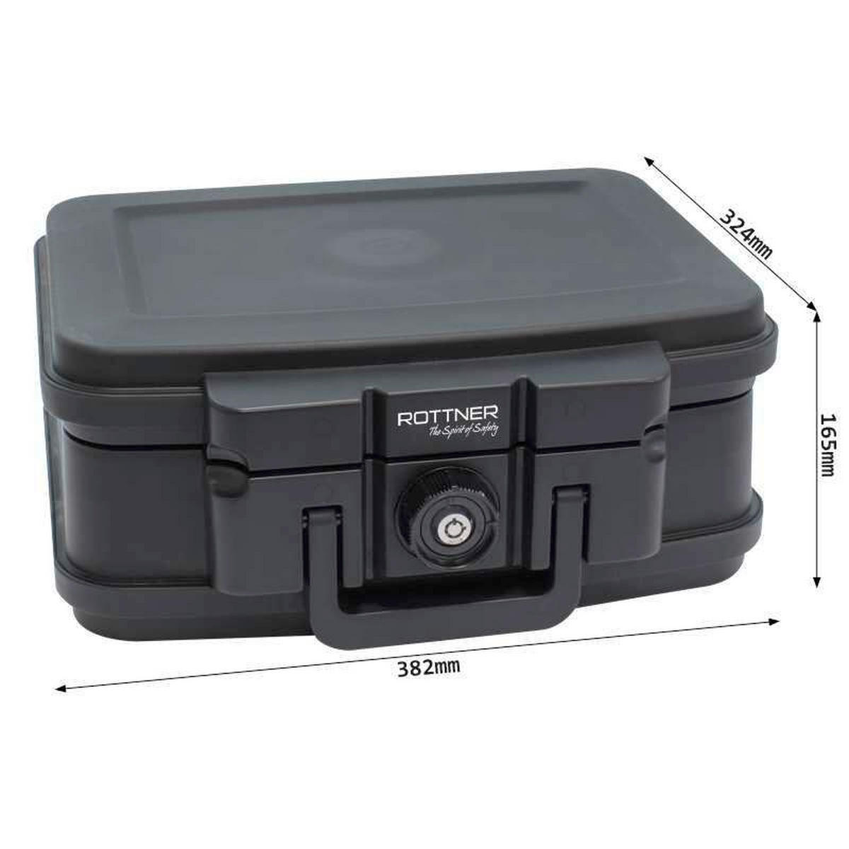 BRANDSCHUTZTRESOR - Schwarz, KONVENTIONELL, Kunststoff (38,2/16,5/32,4cm) - ROTTNER