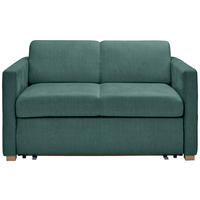 SCHLAFSOFA Flachgewebe Türkis  inkl. Bettkasten, Schlaffunktion, Rücken echt  - Türkis/Buchefarben, KONVENTIONELL, Holz/Textil (144/81/97,5cm) - Carryhome