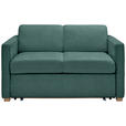 SCHLAFSOFA  in Flachgewebe Türkis  - Türkis/Buchefarben, KONVENTIONELL, Holz/Textil (144/81/97,5cm) - Carryhome