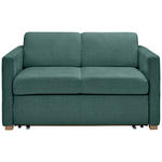 SCHLAFSOFA Flachgewebe Türkis  inkl. Bettkasten, Schlaffunktion, Rücken echt  - Türkis/Buchefarben, KONVENTIONELL, Holz/Textil (144/81/97,5cm) - Carryhome
