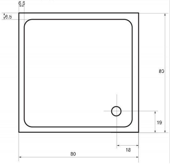 DUSCHTASSE Weiß   - Weiß, KONVENTIONELL, Kunststoff (80/5,5/80cm)