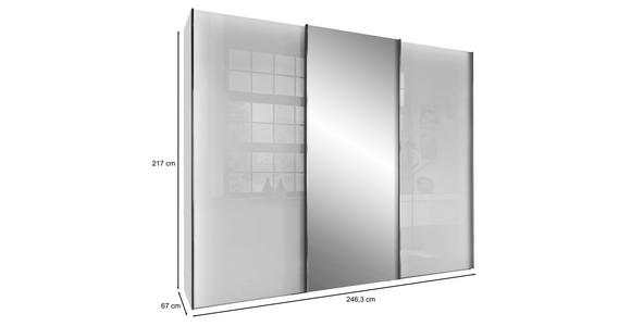 SCHWEBETÜRENSCHRANK  in Weiß  - Chromfarben/Weiß, KONVENTIONELL, Glas/Holzwerkstoff (250/217/67cm) - Dieter Knoll