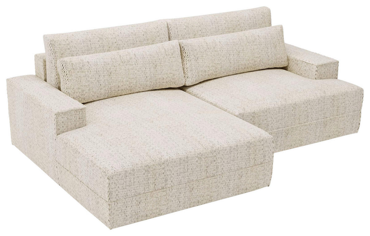 ECKSOFA in Struktur Beige  - Beige/Schwarz, Design, Kunststoff/Textil (156/272cm) - Livetastic