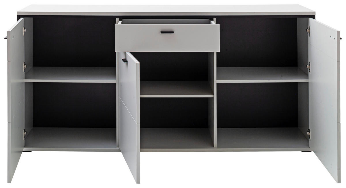 SIDEBOARD  in 183/89/44 cm  - Schwarz/Weiß, Design, Holzwerkstoff/Metall (183/89/44cm) - Stylife